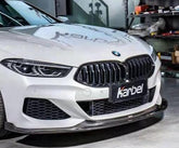 BMW 8 Series M850 840 (With M-Package Bumper) G14 G15 G16 2018 2019 2020 2021 2022 2023 2024 with Aftermarket Parts - Front Lip Pre-preg Carbon Fiber from Karbel Carbon